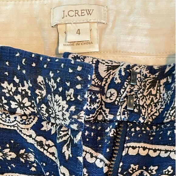 J.Crew Paisley Print Royal Blue Bermuda Shorts size 4 - Picture 5 of 6